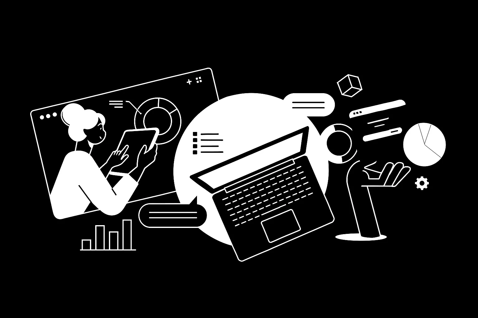 Image illustrating how BoundLessHR helps tech companies with HR solutions, including recruitment, payroll management, remote hiring, and staff augmentation.